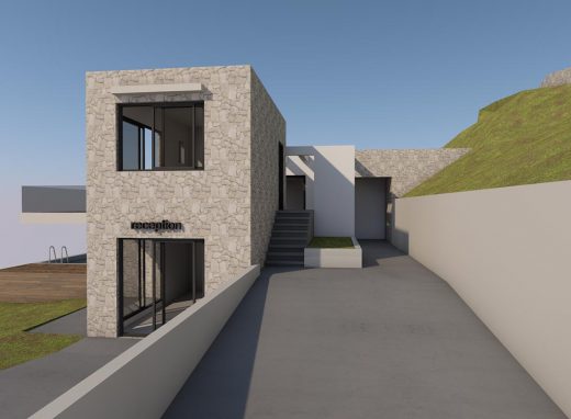 Ανέγερση δύο υπόσκαφων κατοικιών με πισίνα και μιας κατοικίας με φυτεμένο δώμα και ξενώνα με πισίνα